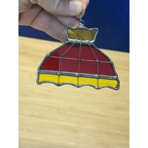 Tiffany Style Vintage Stained Glass Lamp Shade Window Suncatcher Ornament 3”